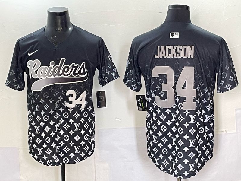 Men 2025 Oakland Raiders 34 Jackson black Nike Limited NFL Jersey style 031
